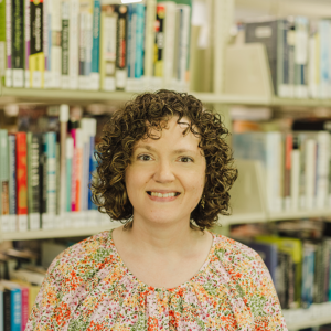 Headshot of Laurie Walters, head of youth services