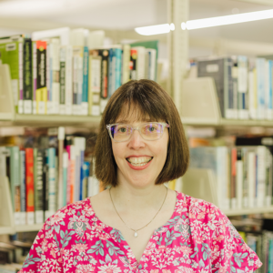 headshot of sarah perry youth services librarian
